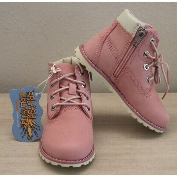 Timberland Toddler Girls' Sz 8M Light Pink Nubuck Pokey Pine 6" Side Zip Boots - Picture 12 of 14